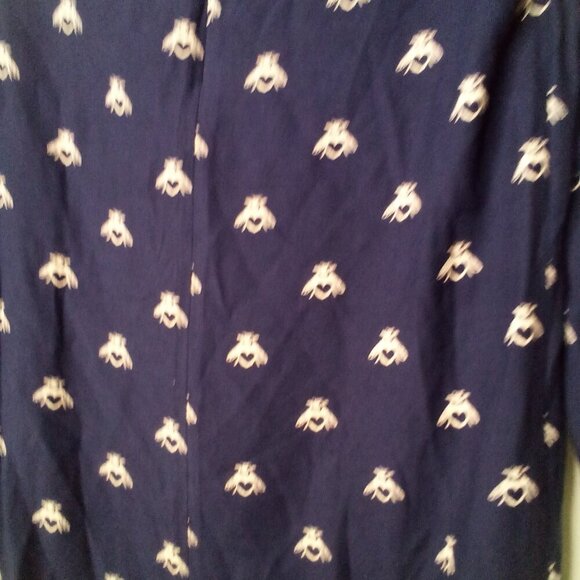 Joules Dress Women 2 Half Bell Sleeve Gardenia Bees With Heart Blue White - Picture 16 of 16